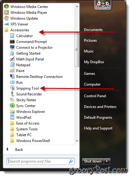 Ta skjermbilder med Windows 7 med Snipping Tool