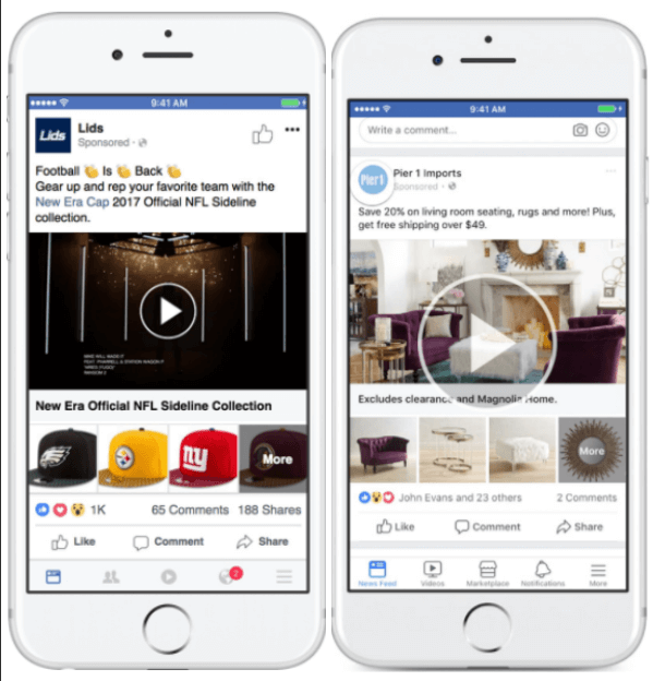 Facebook oppdaterer Collection-annonser for å ha mer fleksibilitet i å vise produkter.
