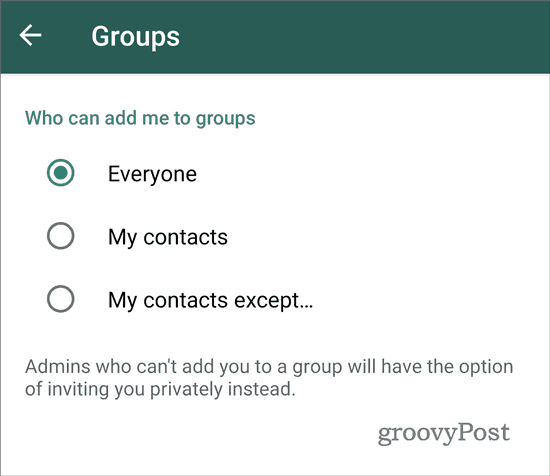 WhatsApp slutter å legge til grupper alle (2)