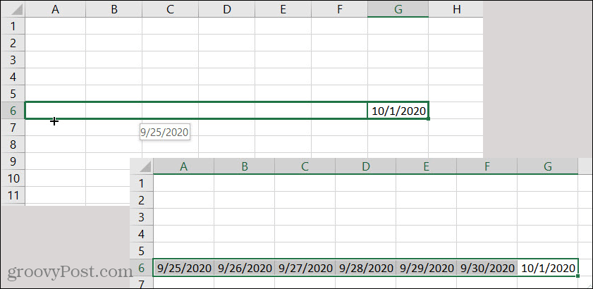 Excel AutoFyll dato bakover