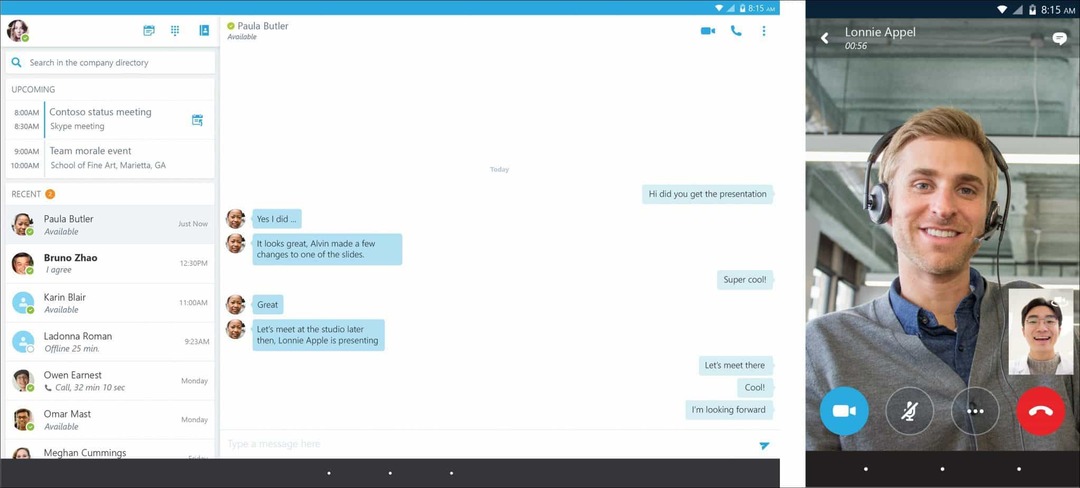 Microsoft slipper Skype for Business for Android