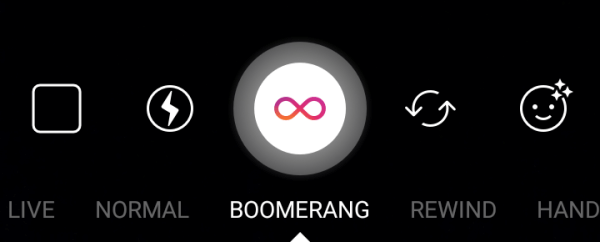 Bruk Boomerang vil gjøre en serie bilder til en looping-video.
