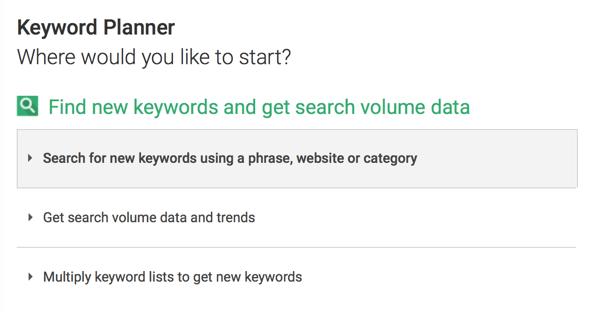 Bruk Google Keyword Planner til å søke etter søkeord du kan legge til i videobeskrivelsen.