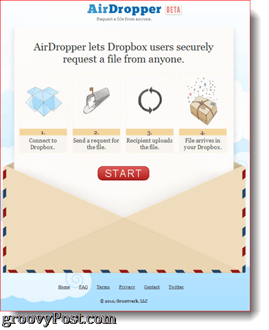 AirDropper Dropbox-tillegg i handling