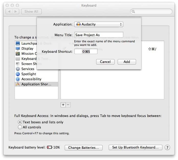 Hvordan lage en tastatursnarvei i ethvert Mac OS X-program