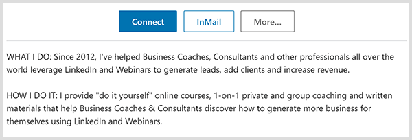 John Nemos LinkedIn-profil bemerker hva han gjør og hvordan han gjør det.