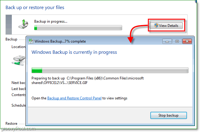Windows 7-sikkerhetskopi - sikkerhetskopien kan ta litt tid
