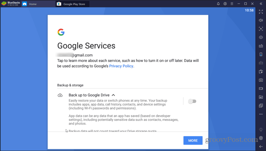 bluestacks google tjenester