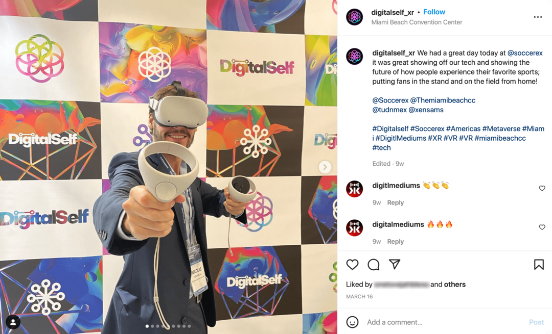 bilde av DigitalSelf Instagram-innlegg med bilde av VR-sett