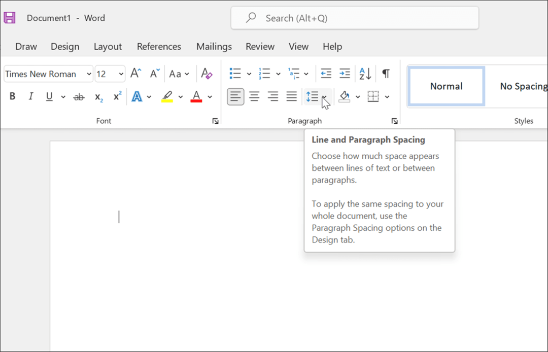 avstandsformat apa-stil i Microsoft Word