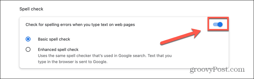 Du må kanskje deaktivere innebygd stavekontroll i Chrome hvis stavekontrollen i Google Docs ikke fungerer