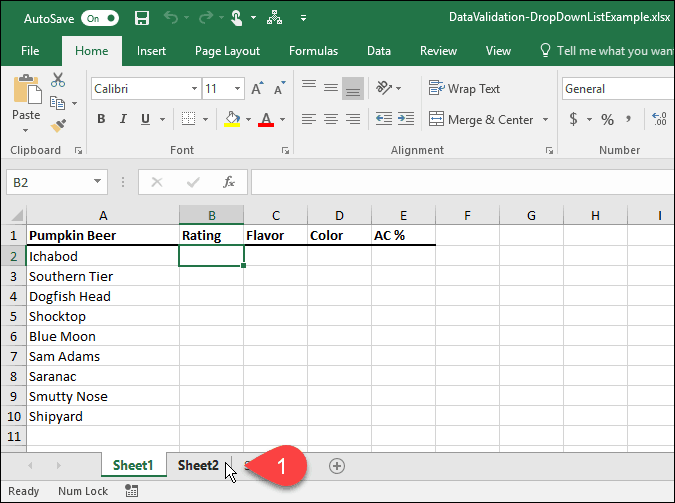 Slik lager du nedtrekkslister ved bruk av datavalidering i Microsoft Excel