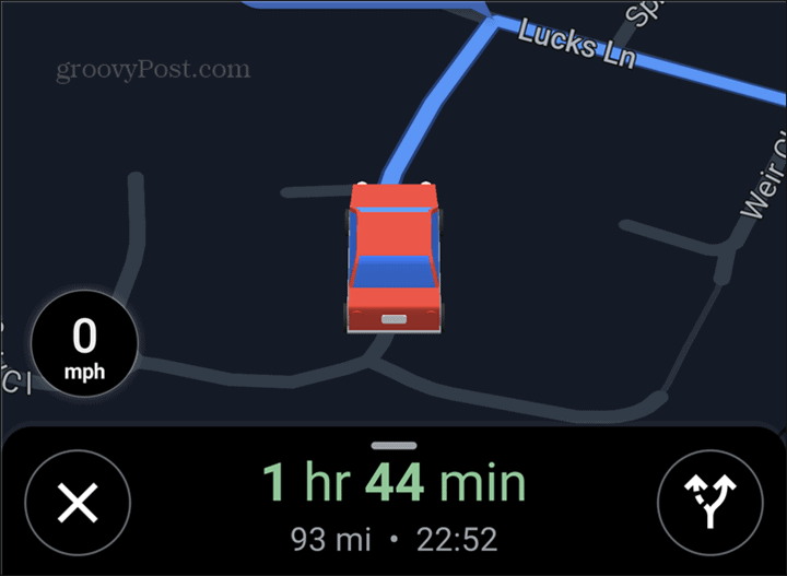 Google Maps bilsymbol rødt