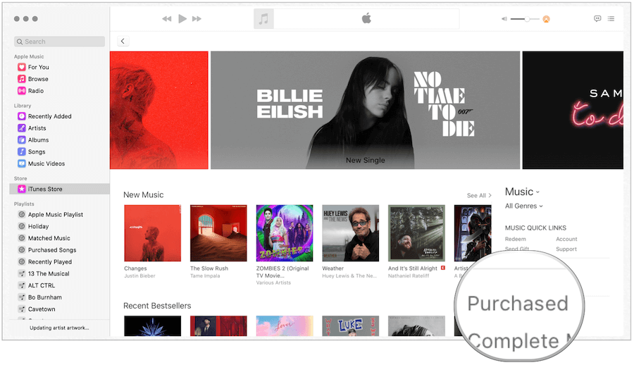 iTunes kjøpt på Mac