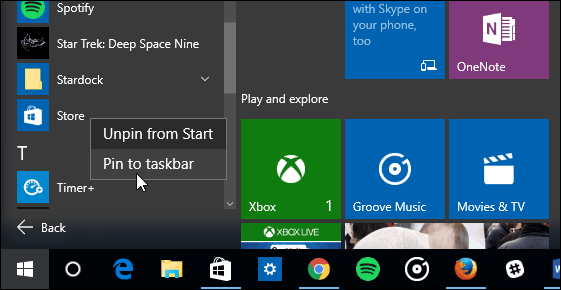 1 Start-meny for Windows 10