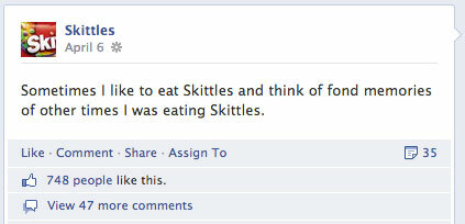skittles facebook oppdatering