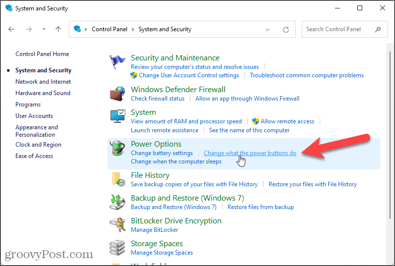 Endre hva strømknappene gjør i Windows 11