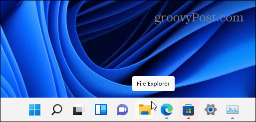 File Explorer-ikonets oppgavelinje