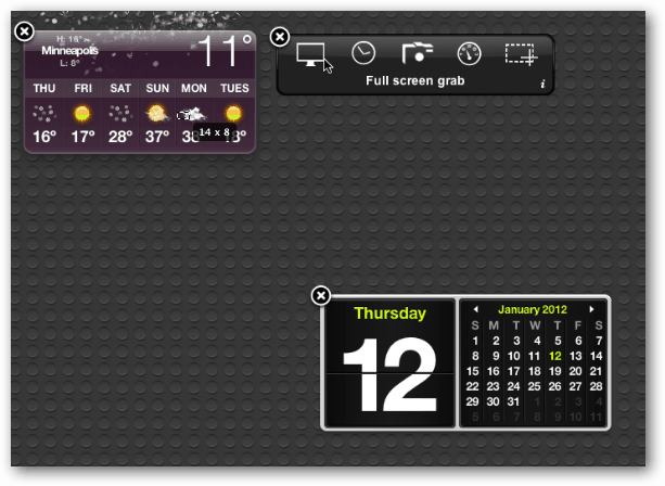 Dashbord Kalender OS X