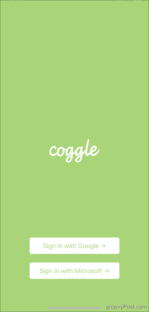 Coggle hovedskjerm