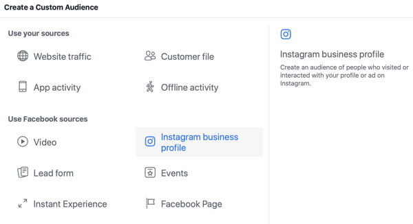 Hvordan du strategisk kan utvide Instagramet ditt, trinn 3, velg alternativet for Instagram-forretningsprofil