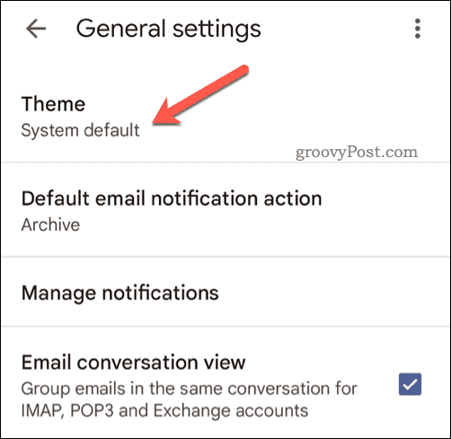 Velg Gmail-mobiltema