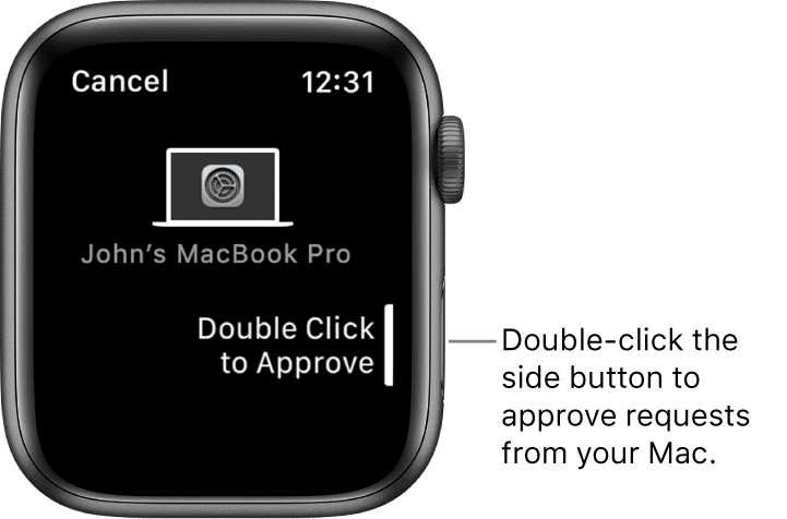 Apple Watch godkjenner forespørsel på Mac