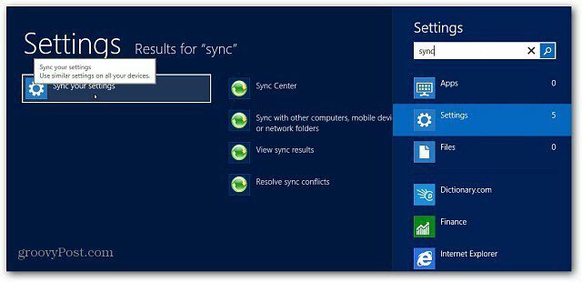 Hvordan administrere Windows 8 Sync-funksjonen