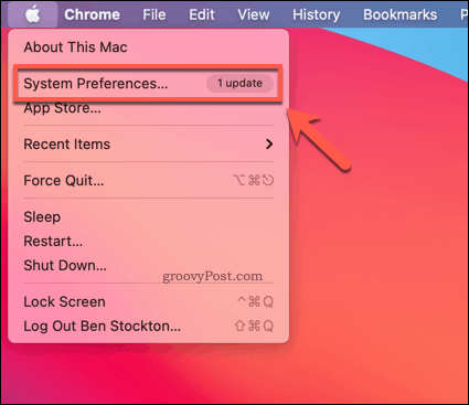Åpne systeminnstillinger på Mac