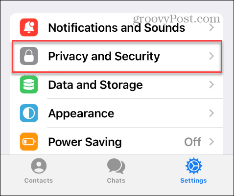 Innstillinger for personvern og sikkerhet i Telegram på iPhone