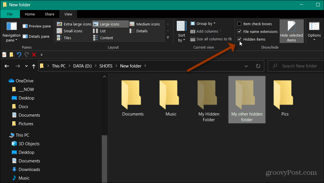 Hvordan skjule filer og mapper på Windows 10
