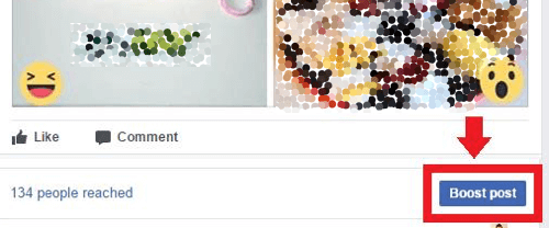 Finn Facebook-innlegget du vil øke, og klikk Boost Post.