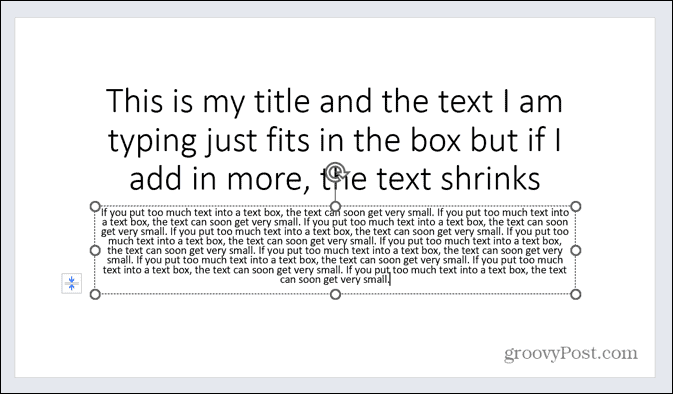 Powerpoint-teksten er for liten