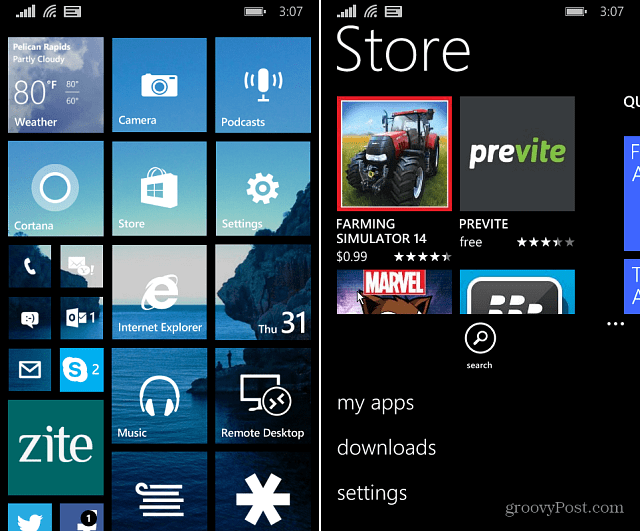 Windows Phone 8.1 Store-innstillinger