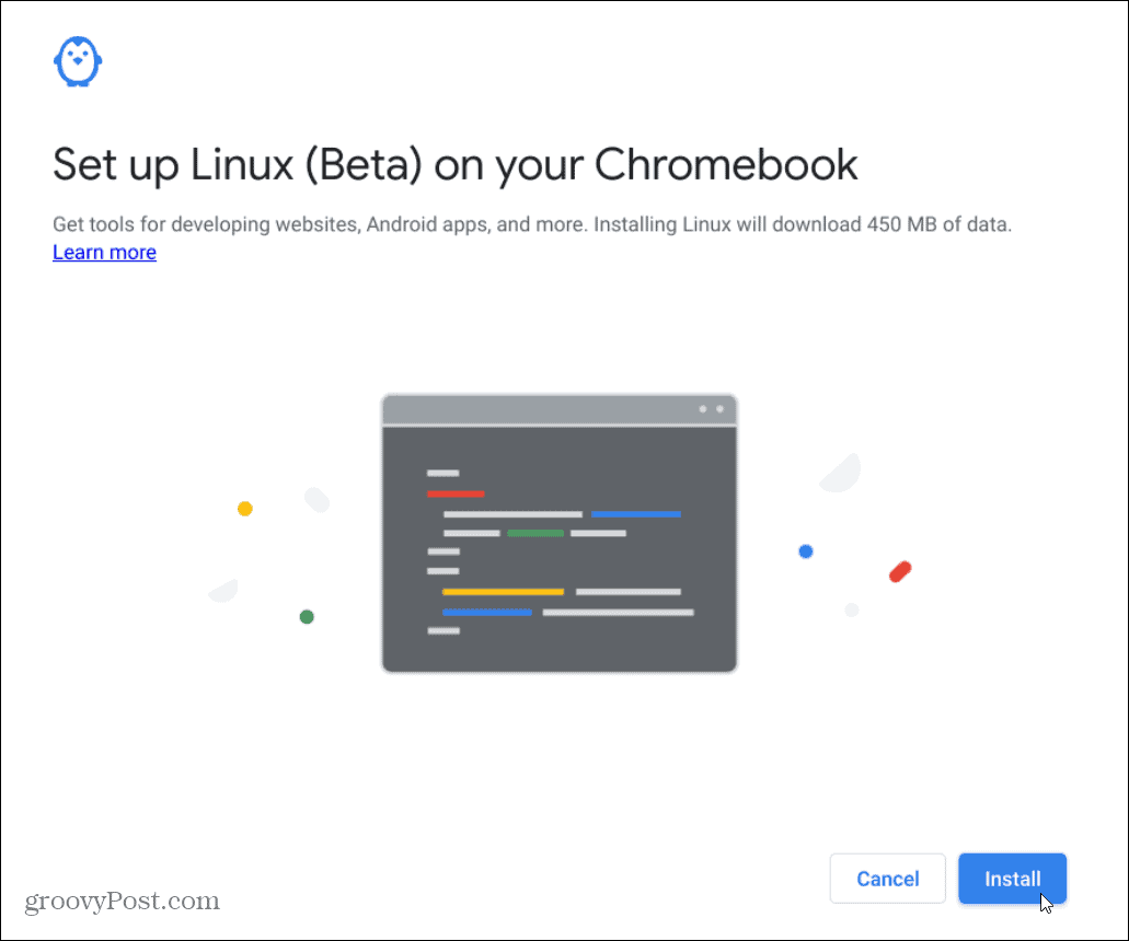  installere linux Chromebook