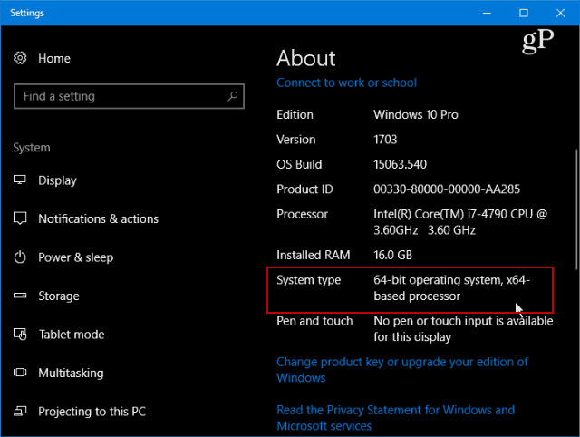 Windows 10-versjon