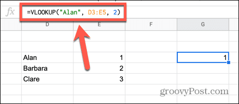 google sheets navn i anførselstegn