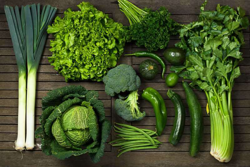 Grønt symboliserer grønnsaker og helse