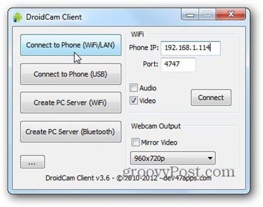 droidcam pc klient wifi