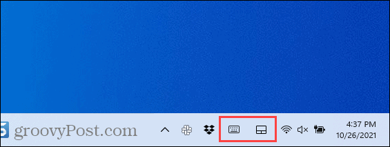 Hjørneikoner på oppgavelinjen i Windows 11