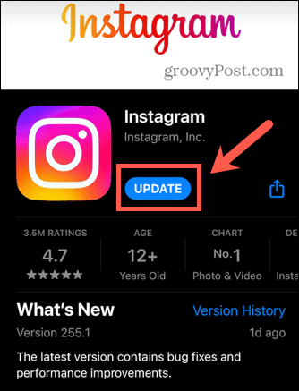instagram oppdateringsapp
