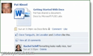 docs.com dukker opp i facebook nyhetsfeeden