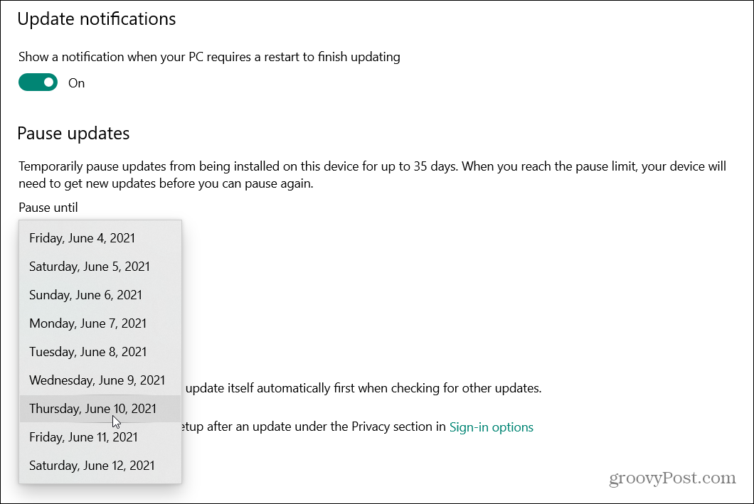 Slik utsetter du Windows 10. mai 2021-oppdateringen (versjon 21H1)