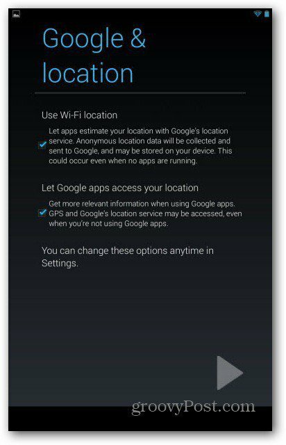 Nexus 7-brukerkontoer - Google Location