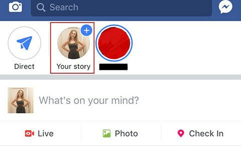 Opprette din første Facebook-historie.