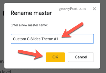 Gi nytt navn til en Google Slides-mal