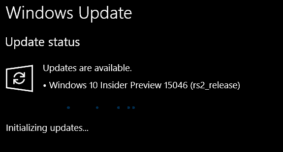 Skaperne oppdaterer Build 15046