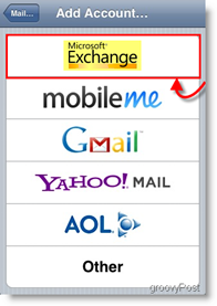 Apple iPhone og iPod Touch Legg til Mail Exchange Server ActiveSync