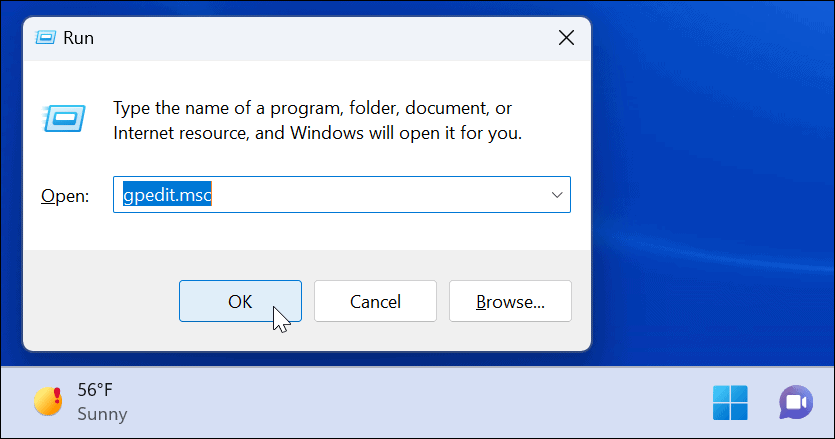 kjør for å forhindre raske redigeringer av innstillinger på Windows 11