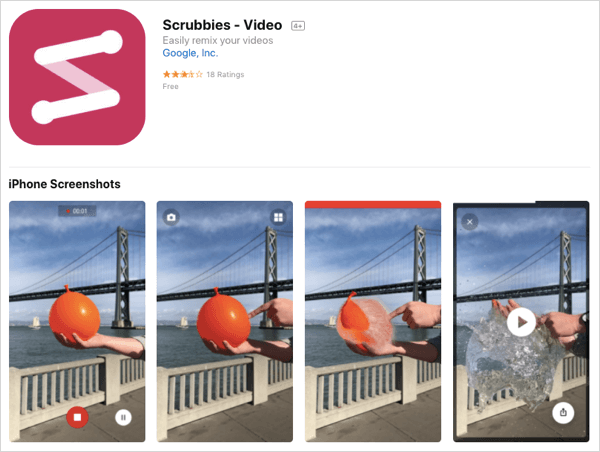 Lag videoer med looping med Scrubbies-appen.